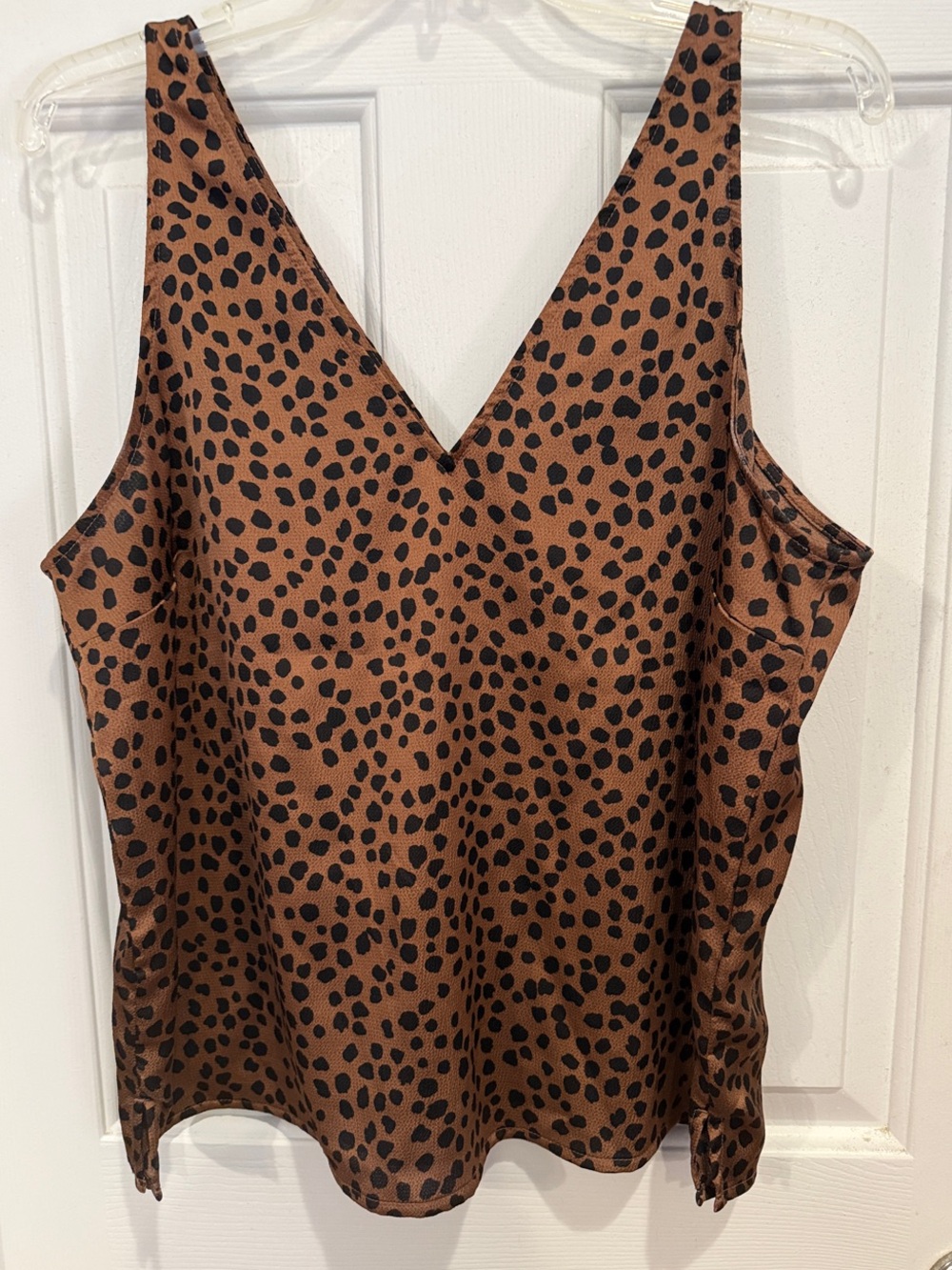 Old Navy Brown Leopard Print V-Neck Tank Top